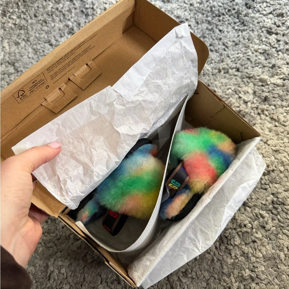 UGG Multicolor Fluffy Slippers